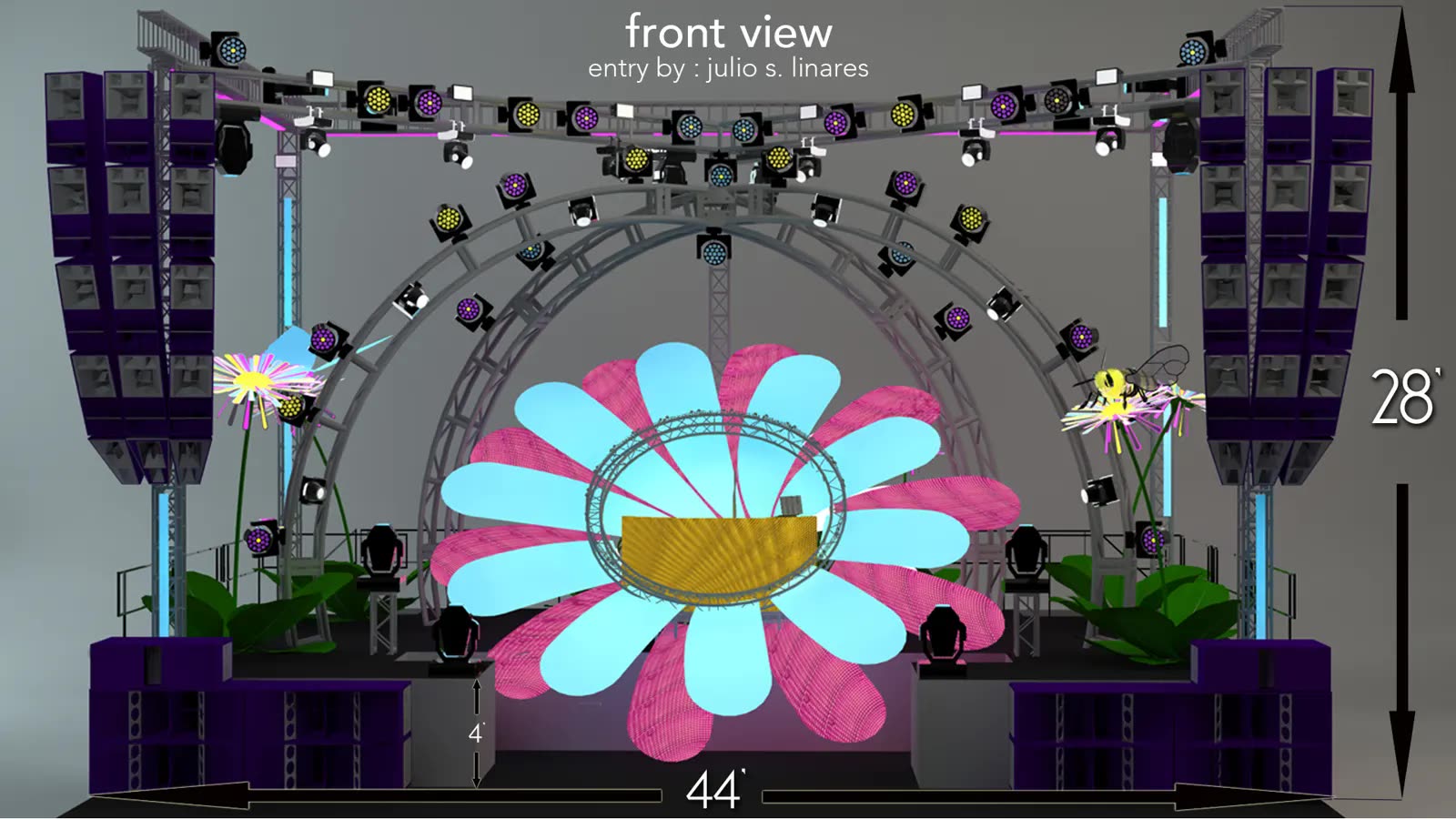 3D concept render of the EDC festival stage design — image 9 of 11.