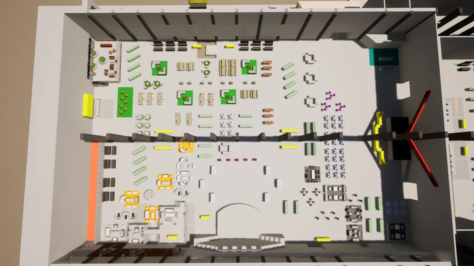 Overhead 3D layout visualization of the IPW Chicago venue — image 4 of 8.